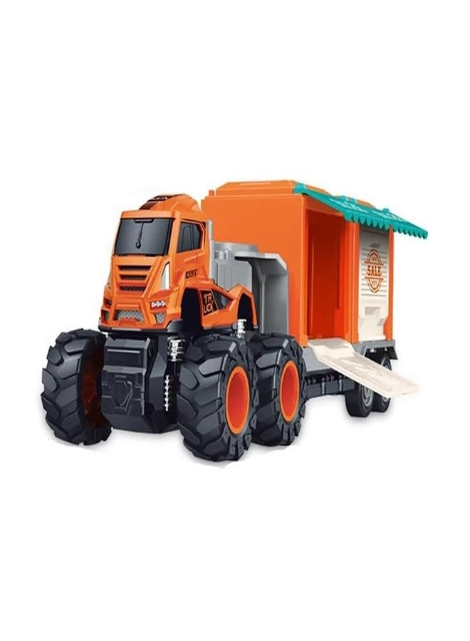 KONIGIN Game 1:43 4WD Diecast Alloy Salling Transportation Truck Toys with Friction Powered Vehicles Toy Best Birthday Gift for Kids (2 Pcs_Multicolor) - Image 3